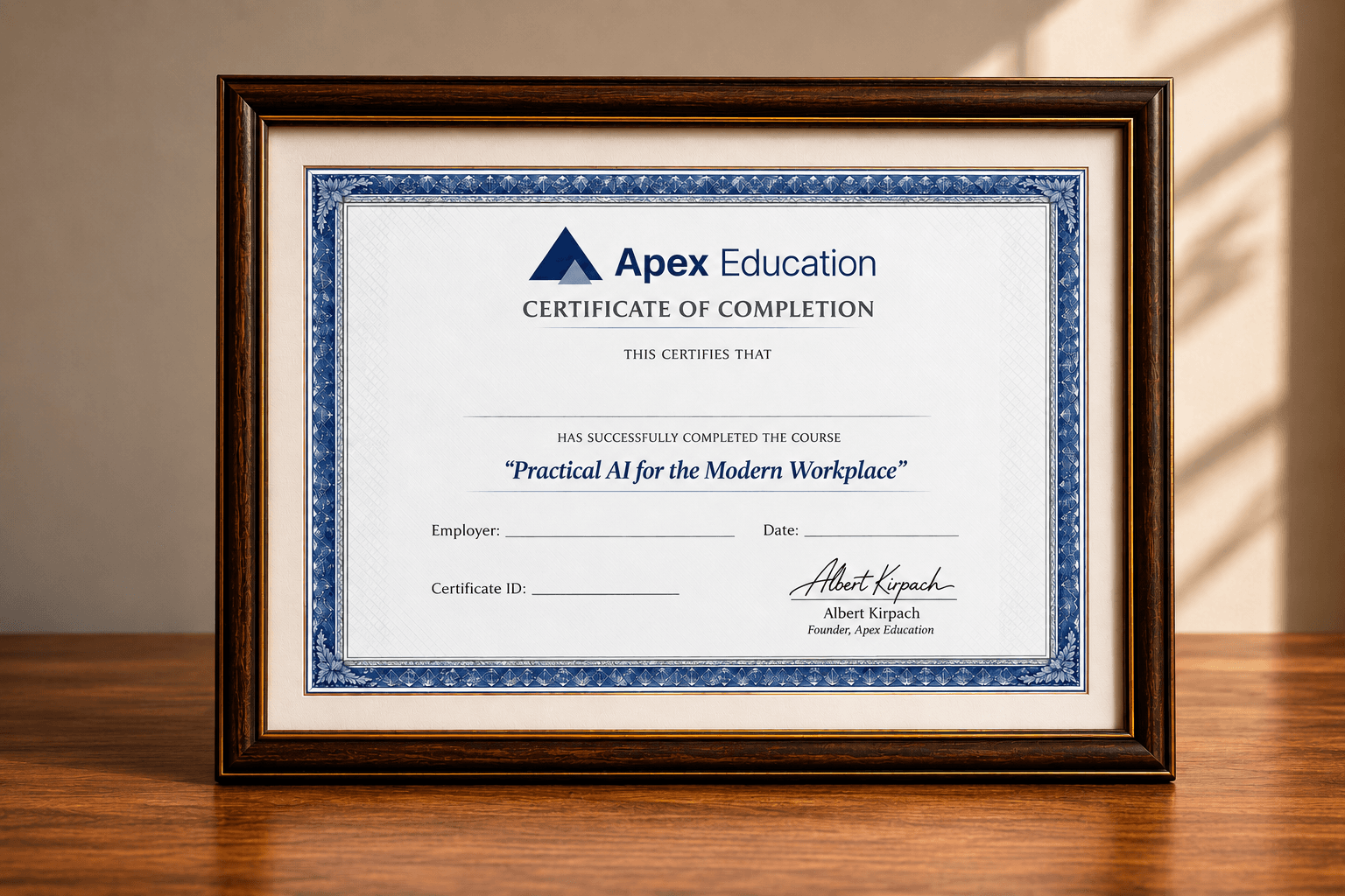 Practical AI for the Modern Workplace — Apex Education credential